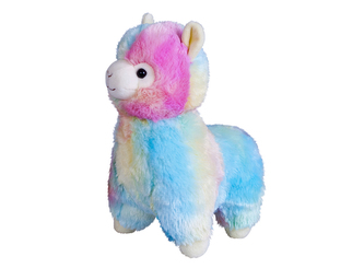 Lama plyšová duhová 24 cm