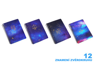 Notes spirála linkovaný 15x20,7 cm, 80 stran - Zodiac