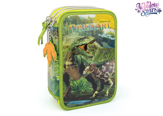 DinosArt Penál třípatrový 21 x 13,5 x 6,5 cm