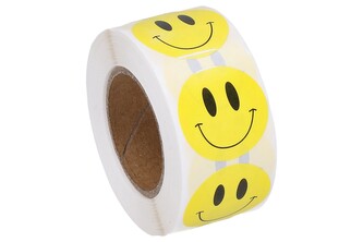Páska 14 m dekor, 500ks nálepek - Smajlík