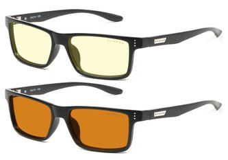 GUNNAR kancelářske/herní brýle 2-PACK VERTEX ONYX * jantárová + jantárová MAX skla* BLF 65 + 98 * GUNNAR focus + pouzdro