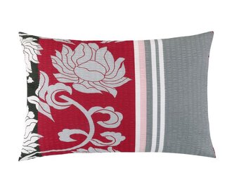 Povláček krep - šedorůžová pivoňka - povláček 40x60cm na zip ( pouze povlak ) Povláček krep - šedorůžová pivoňka - povláček 40x60cm na zip ( pouze povlak )