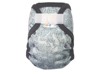 Svrchní kalhotky (M), bez křidélek - Mentolová zvířátka SZ, šedý fleece