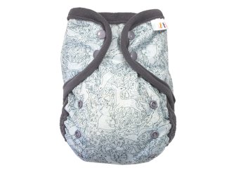 Svrchní kalhotky (M) - Mentolová zvířátka PAT, šedý fleece