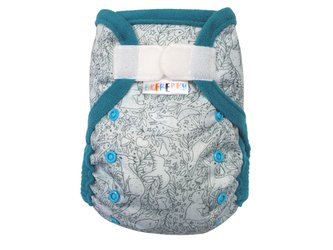 Svrchní kalhotky (M) - Mentolová zvířátka SZ, tyrkysový fleece