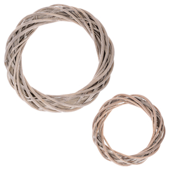 Věnec z proutí (vrba), barva šedivá, cena za sadu 2ks.