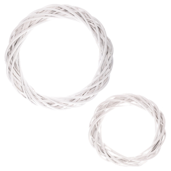 Věnec z proutí (vrba), barva bílá, cena za sadu 2ks.