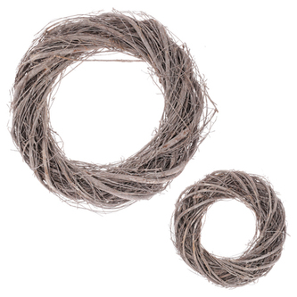 Věnec z proutí (jilmu), barva opraná bílá, cena za sadu 2ks.