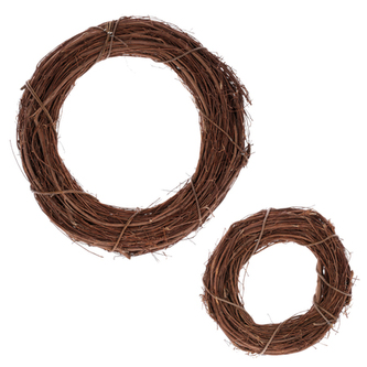 Věnec z proutí (jilmu), barva hnědá, cena za sadu 2ks.