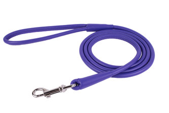Vodítko kožené Glamour Round - fialové (122cm/13mm)