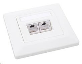 Solarix Zásuvka CAT6 STP 2 x RJ45 pod omítku bílá SX9-2-6-STP-WH