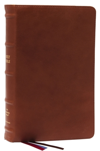 NKJV, End-of-Verse Reference Bible, Personal Size Large Print, Premium Goatskin Leather, Brown, Premier Collection, Red NKJV, End-of-Verse Reference Bible, Personal Size Large Print, Premium Goatskin Leather, Brown, Premier Collection, Red