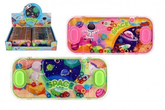 Vodní hra hlavolam 15x7cm plast vesmír 4 druhy - 1 ks