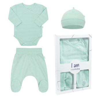 3-dílná kojenecká soupravička do porodnice New Baby I AM mátová - velikost 62 (3-6m)