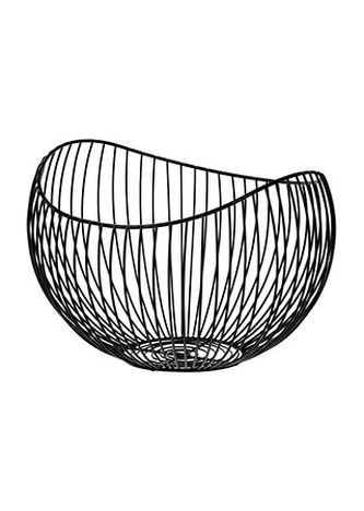 Košík, kovová dekorace, barva černá