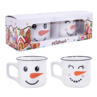 Hrnek keramický Sněhulák - sada 2 ks (200 ml)