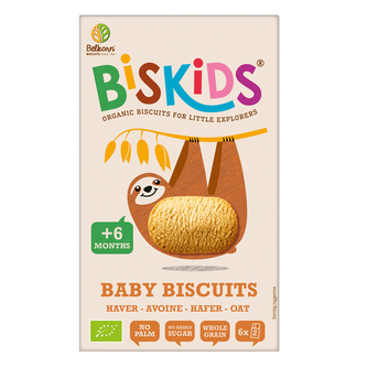 BISkids BIO dětské celozrnné ovesné sušenky bez přidaného cukru 6M+ 120g*
