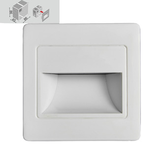 STEP LIGHT schodišťové LED svítidlo 1x1,5W 120lm 4000K IP20 8,6cm hranaté bílé