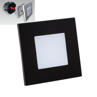 STEP LIGHT schodišťové LED svítidlo 1x1W 60lm 4000K IP20 8,6cm hranaté černé