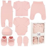7-dílná kojenecká soupravička do porodnice New Baby I AM růžová - velikost 56 (0-3m)