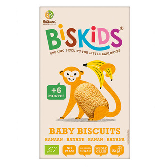 BISkids BIO dětské celozrnné sušenky s banánem bez přidaného cukru 6M+ 120g*