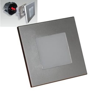STEP LIGHT schodišťové LED svítidlo 1x1W 60lm 4000K IP20 8,6cm hranaté stříbrné