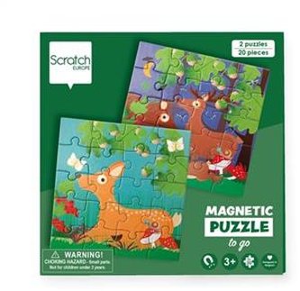 Scratch Puzzle magnetyczne - książka podróżna W lesie 2 obrazki