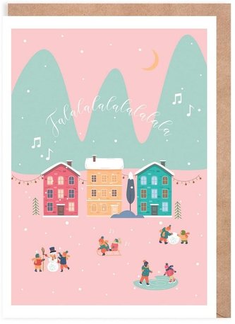 Kartka Boże Narodzenie Falalala, eko koperta K136