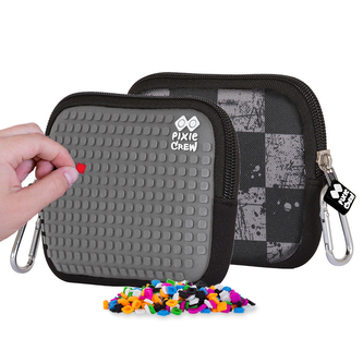 PIXIE CREW univerzální pouzdro ŠEDÉ KOSTKY