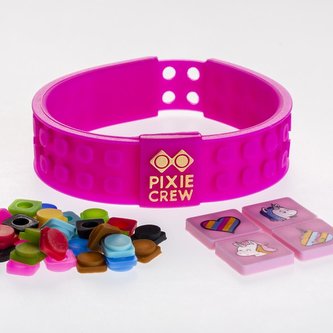 PIXIE CREW Kreativní UNICORN náramek tématický fuchsiový s jednorožci