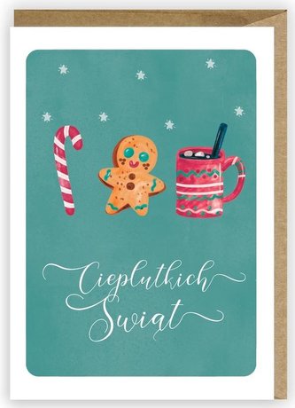 Kartka Boże Narodzenie Cieplutkich Świąt, eko K077