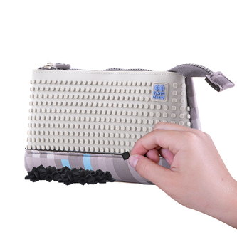 PIXIE CREW velké pouzdro Minecraft Šedo-modrý