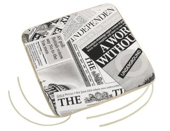 Sedák EMA hladký - noviny černé - 40x40 cm, hladký