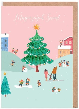 Kartka Boże Narodzenie Miasteczko, eko K135