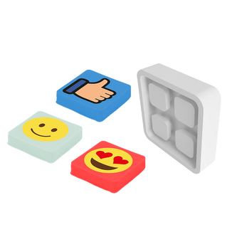 PIXIE CREW odznáček s motivem EMOJI bílý