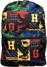Batoh Harry Potter: Školní koleje (objem 14 litrů|30 x 40 x 12 cm) černý polyester