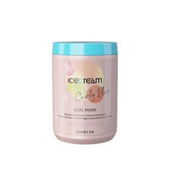 Inebrya Ice Cream Curly Plus Curl Mask hydratační maska na kudrnaté, vlnité nebo vlasy po chemické trvalé 1000 ml Inebrya Ice Cream Curly Plus Curl Mask hydratační maska na kudrnaté, vlnité nebo vlasy po chemické trvalé 1000 ml