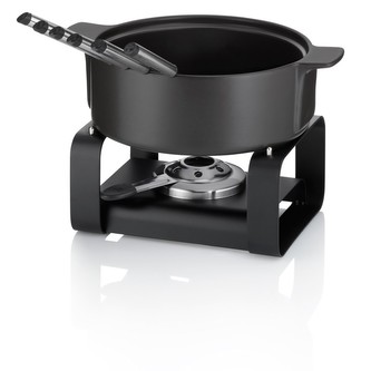 Sada na sýrové fondue Roman keramika černá 9 kusů Sada na sýrové fondue Roman keramika černá 9 kusů