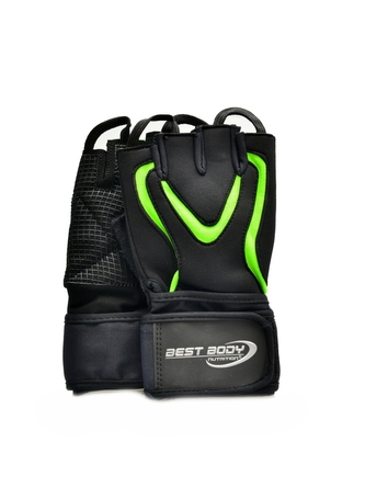 Best Body nutrition - Fitness rukavice Top grip zelené - velikost L