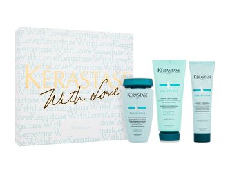 Kérastase Résistance šampon Résistance Length Strengthening Shampoo 250 ml + kondicionér Résistance Strengthening Anti-Breakage Cream 200 ml + termoaktivní péče na vlasy Résistance Resurfacing Strengthening Milk 150 ml
