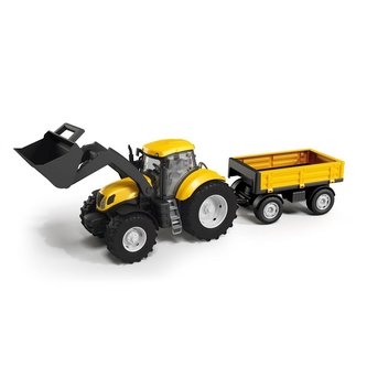 Traktor z łyżką i przyczepą Traktor z łyżką i przyczepą