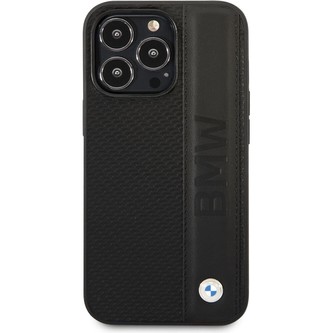 BMW Signature Leather Big Logo kryt iPhone 14 Pro Max černý
