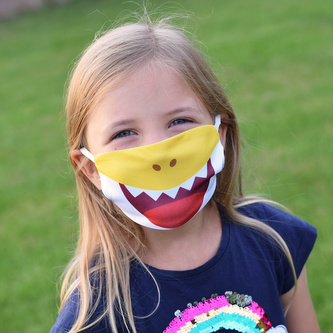 Dětská rouška - Žralok (žlutá)