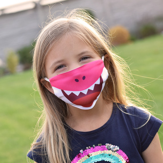 Dětská rouška - Žralok (růžová)