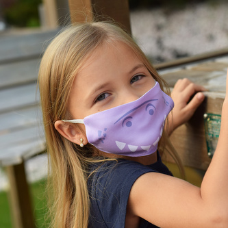 Dětská rouška - Dinosaur (fialová)