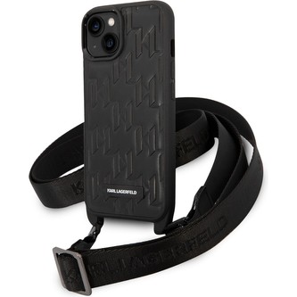 Karl Lagerfeld Monogram Crossbody kryt iPhone 14 černý