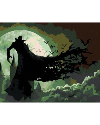 Malování podle čísel 40 x 50 cm - Drakula stojící na skále