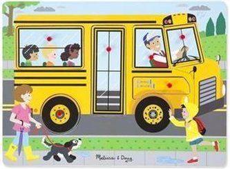 Drewniane Puzzle Dźwiękowe Wesoły Autobus Szkolny Melissa&Doug (