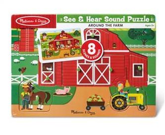 Drewniane Puzzle dźwiękowe Wokół  Farmy  Melissa&Doug (42800)