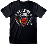 Pánské tričko Netflix|Stranger Things: Klub Hellfire (L) černá bavlna